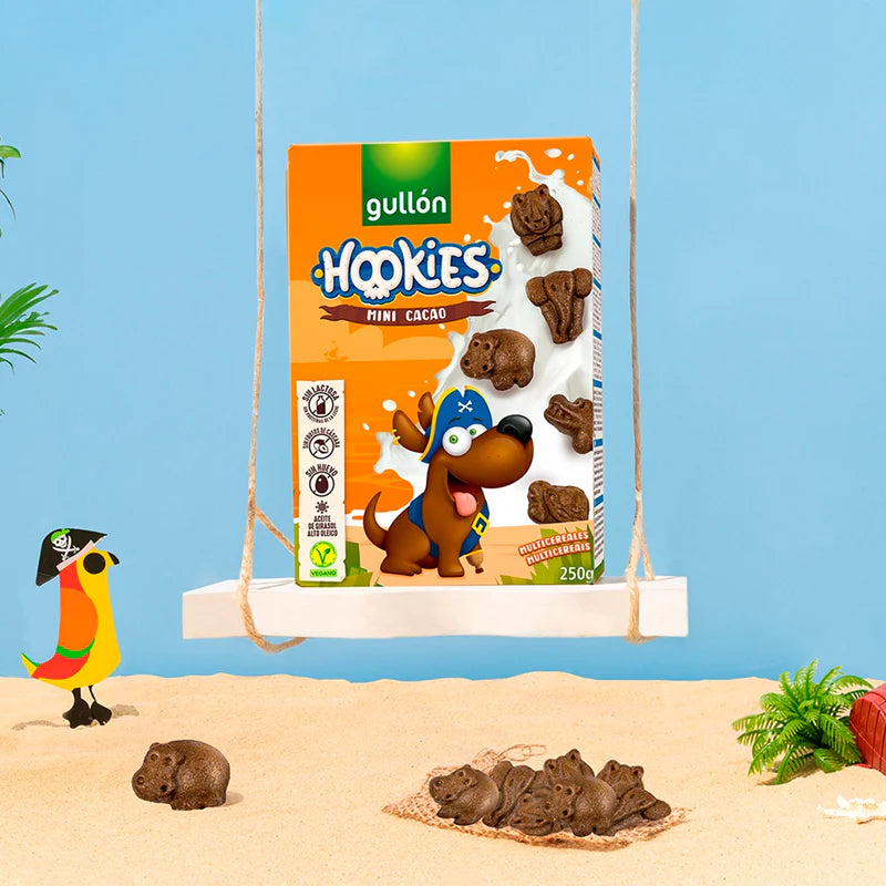 Galletas Gullon Hookies Mini Cacao sin lactosa sin frutos cascara sin huevo