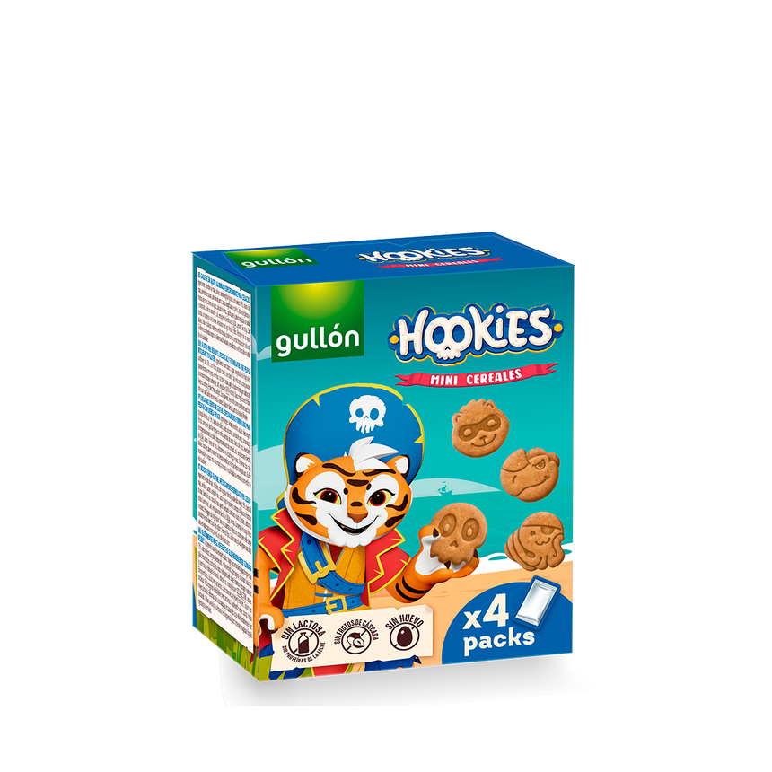 Galletas Hookies Mini Cereales Sin Lactosa (4 bolsitas) 160g