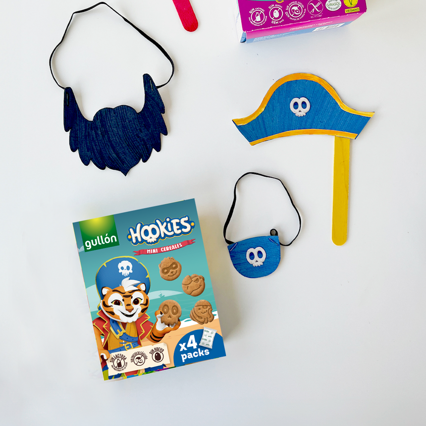 Galletas Hookies Mini Cereales Sin Lactosa (4 bolsitas) 160g
