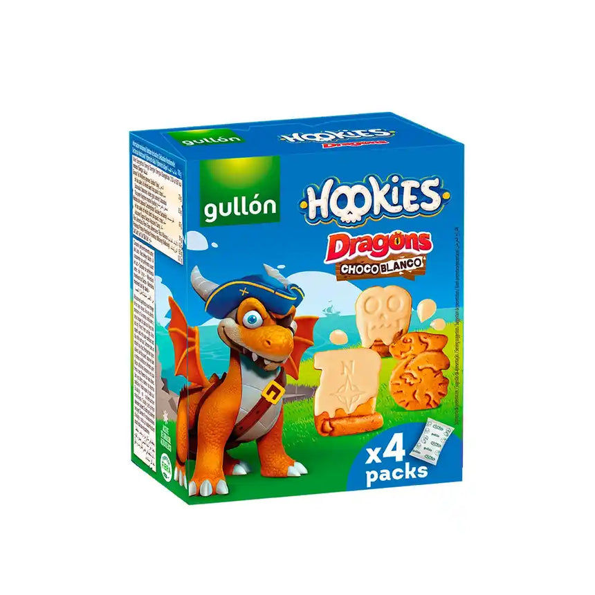 Hookies Dragons Chocolate Blanco 160g (4 bolsitas)