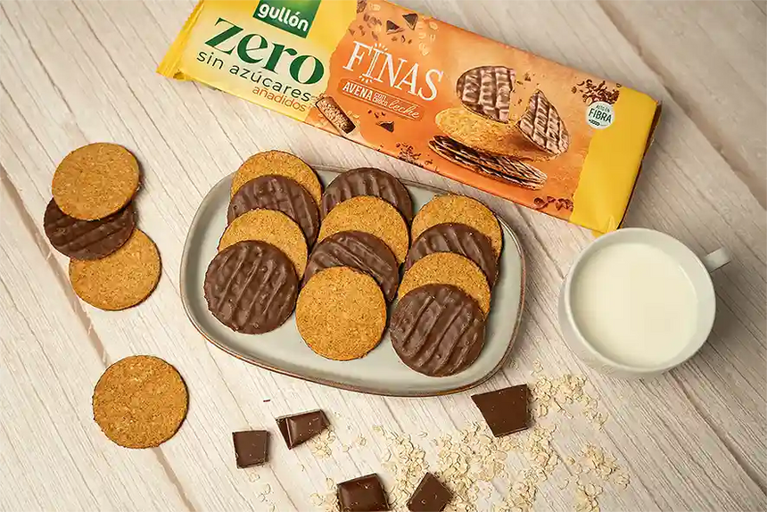 Galletas gullon zero sin azucares finas avena chocolate leche