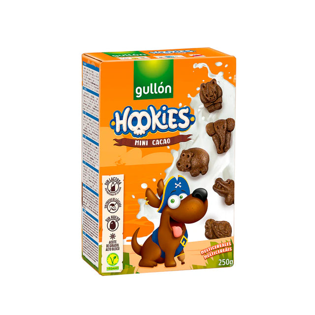 Galletas Gullon Hookies Mini Cacao sin lactosa sin frutos cascara sin huevo