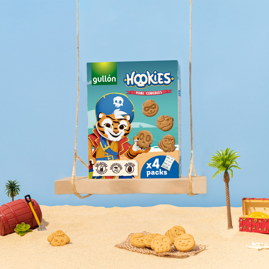 Galletas Hookies Mini Cereales Sin Lactosa (4 bolsitas) 160g