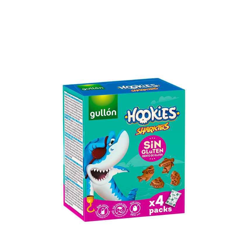 Galletas Hookies Sharkies Sin Gluten 160g (4 bolsitas)