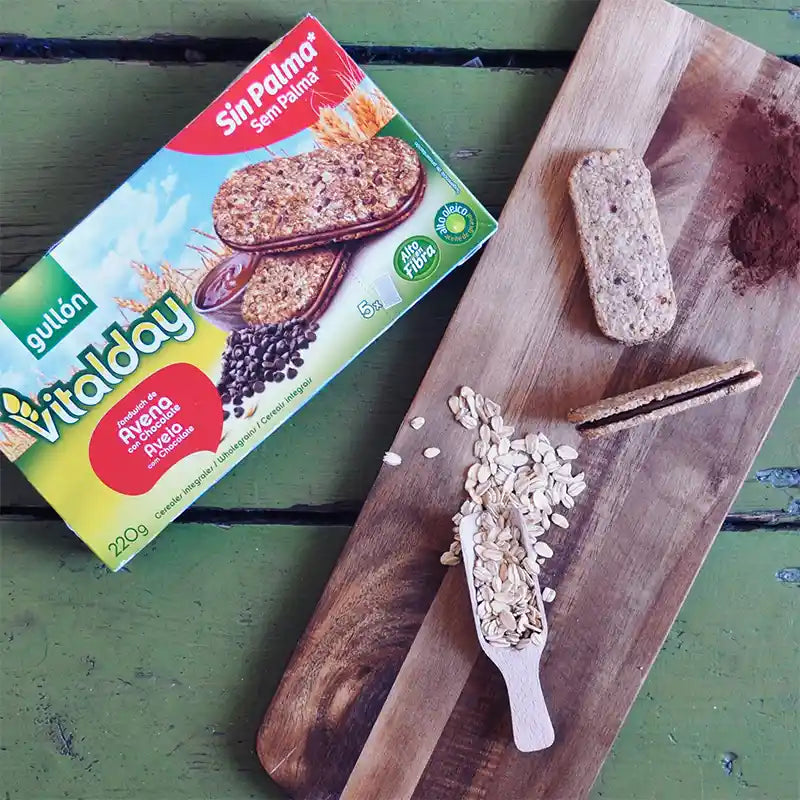 Galletas Gullon Vitalday sandwich avena chips chocolate alto fibra