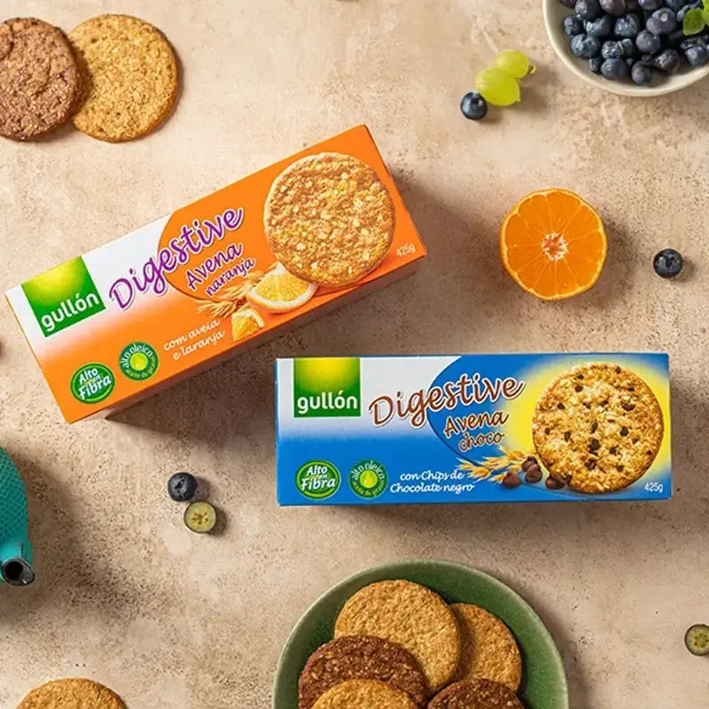 Galletas gullon digestive banner avena chocolate naranja alto fibra
